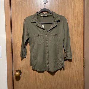 NWT Marine Layer Combed Cotton Button Down Top